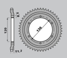 JR ZĘBATKA TYLNA 827 47 YAMAHA TZR 125R 91