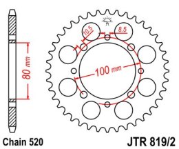 JT ZĘBATKA TYLNA 819 41 SUZUKI GZ 250 MARAUDER 99-10