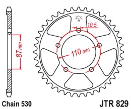 JT ZĘBATKA TYLNA 824 47 SUZUKI GSF 650 05-06