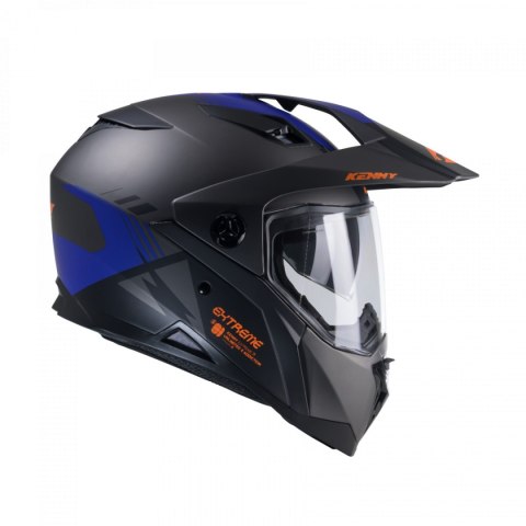 KENNY RACING KASK DUAL ADVENTURE MODEL EXTREME GRAPHIC GUNMETAL MATT KOLOR CZARNY/SZARY/NIEBIESKI ROZMIAR L (59 - 60 CM) KENNY RACING KASK DUAL ADVENTURE MODEL EXTREME GRAPHIC GUNMETAL MATT KOLOR CZARNY/SZARY/NIEBIESKI ROZMIAR L (59 - 60 CM)