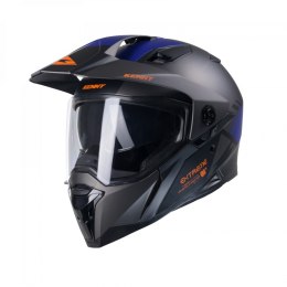 KENNY RACING KASK DUAL ADVENTURE MODEL EXTREME GRAPHIC GUNMETAL MATT KOLOR CZARNY/SZARY/NIEBIESKI ROZMIAR L (59 - 60 CM)