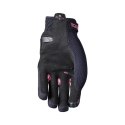 FIVE GLOVES RĘKAWICE TEKSTYLNE DAMSKIE RS3 EVO WOMAN KOLOR CZARNY/RÓŻOWY FLUO ROZMIAR 5 (XS)