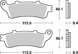 SBS KLOCKI HAMULCOWE KH281 KH261 CERAMIC HONDA FES 125