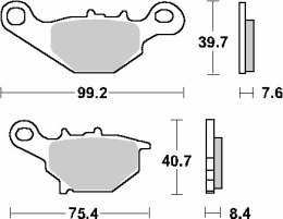 SBS KLOCKI HAMULCOWE KH230 KH396 STREET CERAMIC
