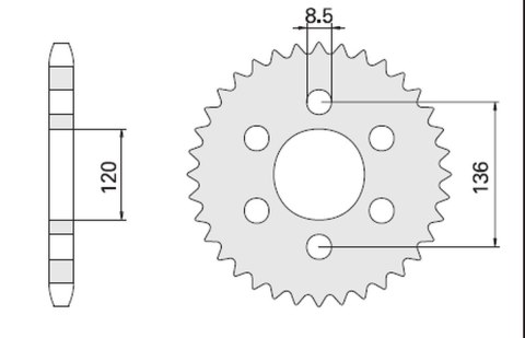 CHT ZĘBATKA TYLNA 859 39 (846-39) (JTR846.39) YAMAHA FZS 600 FAZER 96-03