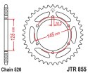 JT ZĘBATKA TYLNA 866 46 YAMAHA XTZ 750 89-98 3LD 86645JTZBK ŁAŃC. 520 BLACK
