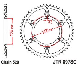 JT ZĘBATKA TYLNA 899 48 KTM SX/EXC ULTRALIGHT SAMOOCZYSZCZAJĄCA