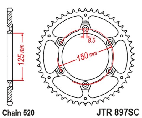 JT ZĘBATKA TYLNA 899 48 KTM SX/EXC ULTRALIGHT SAMOOCZYSZCZAJĄCA JT ZĘBATKA TYLNA 899 48 KTM SX/EXC ULTRALIGHT SAMOOCZYSZCZAJĄCA