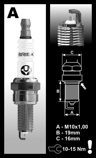 BRISK SILVER RACING ŚWIECA ZAPŁONOWA AR12YS CPR8E