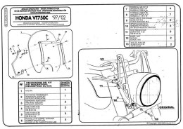 KAPPA MOCOWANIE SZYBY HONDA VT 750C '99-'02-