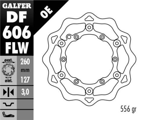 GALFER TARCZA HAMULCOWA WAVE 260 MM KTM WSZYSTKIE MODELE, HUSABERG NG140