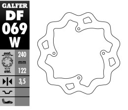 GALFER TARCZA HAMULCOWA TYŁ HONDA CRF 250R/450R 02-