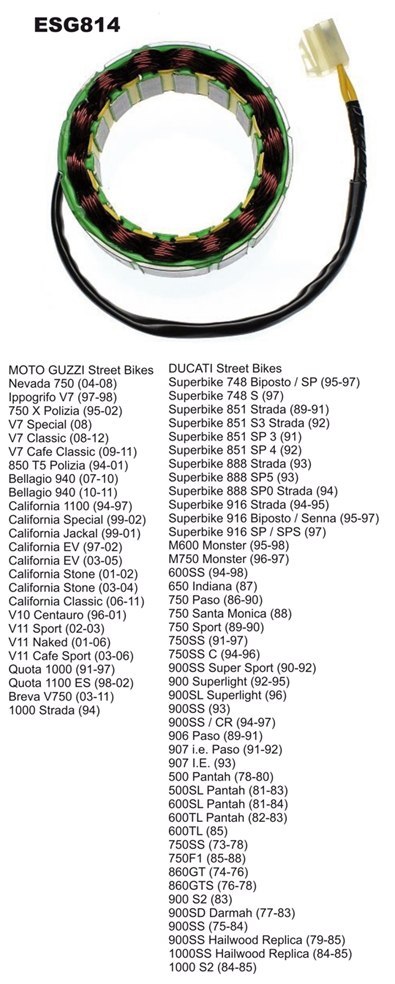 UZWOJENIE STATOR MOTO GUZZI STARE MODELE 2 KABLE