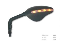 FAR LUSTERKO PRAWE UNIWERSALNE Z KIERUNKOWSKAZEM LED KOLOR CZARNY M10X1,25