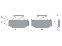 KLOCKI HAMULCOWE KH317 KH414 GRUBOŚĆ 9,5MM
