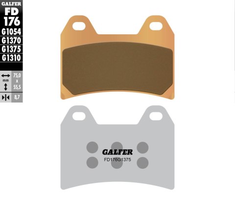 GALFER KLOCKI HAMULCOWE KH244 ZŁOTE SPIEK METALICZ