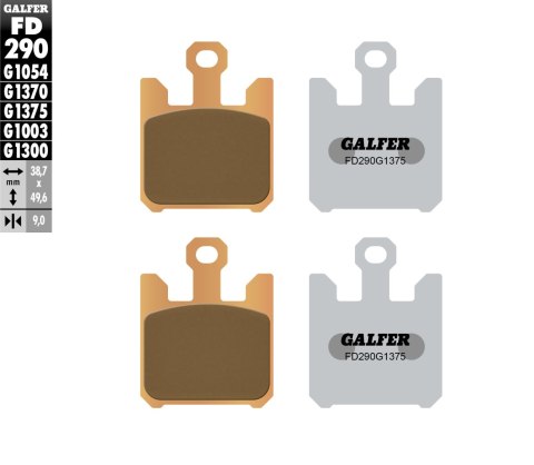 GALFER KLOCKI HAMULCOWE KH369/4 SPIEK METALICZNY GOLD