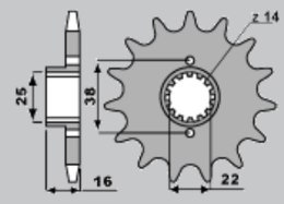 CHT ZĘBATKA PRZEDNIA 2050 14 DUCATI 748 916 944 99