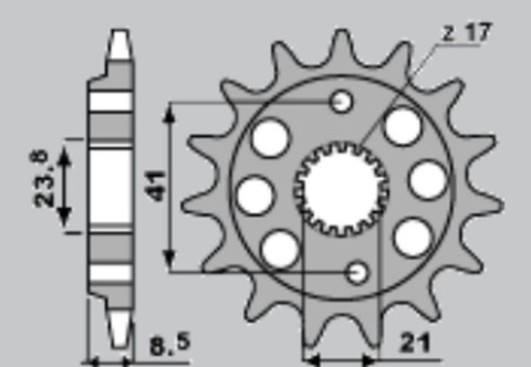 CHT ZĘBATKA PRZEDNIA 2071 14 HONDA XR 400R 96-00 CHT ZĘBATKA PRZEDNIA 2071 14 HONDA XR 400R 96-00