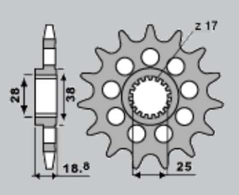 CHT ZĘBATKA PRZÓD 2078 16 BMW F 650/800 GS/R 08-18, 700/750/850 GS 13-22, A CHT ZĘBATKA PRZÓD 2078 16 BMW F 650/800 GS/R 08-18, 700/750/850 GS 13-22, A