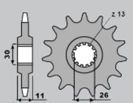 CHT ZĘBATKA PRZÓD 2091 16 YAMAHA FZ8 10-15, MT 09 14-16, 07 14-16 TDM 900 0