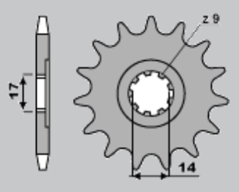 CHT ZĘBATKA PRZEDNIA 210 13 CAGIVA MITO 50 99 CHT ZĘBATKA PRZEDNIA 210 13 CAGIVA MITO 50 99