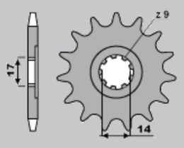 CHT ZĘBATKA PRZEDNIA 210 14 CAGIVA MITO 50 99