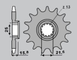 GROSSKOPF ZĘBATKA PRZEDNIA 15 KAWASAKI ZX6R 98-02