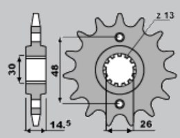 JR ZĘBATKA PRZEDNIA 2047 15 133215JT HONDA CB 75