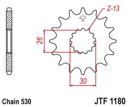 JT ZĘBATKA PRZEDNIA 2090 18 Z GUMĄ TRIUMPH DAYTONA 955/SPRINT ST/SPRINT GT