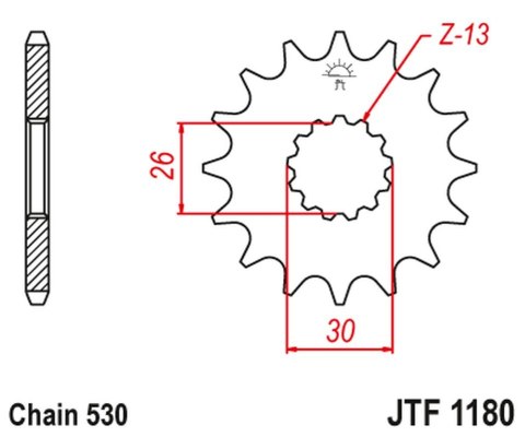 JT ZĘBATKA PRZEDNIA 2090 18 Z GUMĄ TRIUMPH DAYTONA 955/SPRINT ST/SPRINT GT