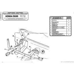 KAPPA STELAŻ KUFRA CENTRALNEGO HONDA CB 500 97-05, CB 500S 00-05 BEZ PŁYTY