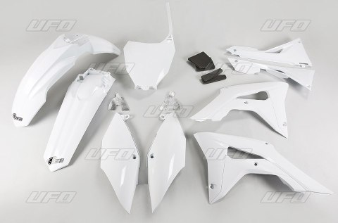UFO KPL PLASTIKÓW HONDA CRF 250R 18- 21, 450R 17- 20 Z OSŁONAMI FILTRA POWIETRZA KOLOR BIAŁY HO123E041