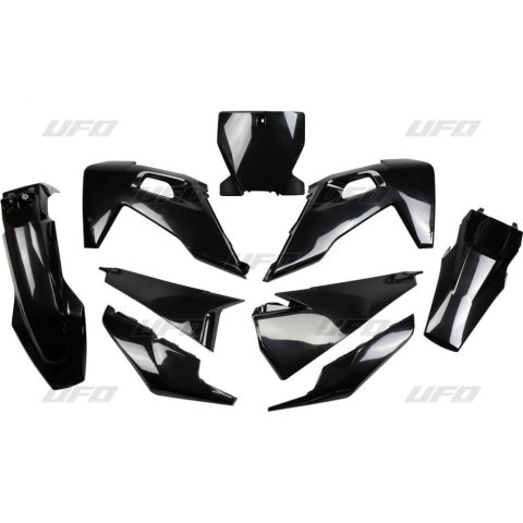 UFO KOMPLET PLASTIKÓW HUSQVARNA TC 125/250 '19-'22, FC 250/350/450 '19-'22 KOLOR CZARNY (HU622E001)