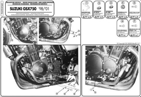 KAPPA GMOLE OSŁONY SILNIKA GSX 750 98-02, GSF 600 BANDIT S 96-04 TN392