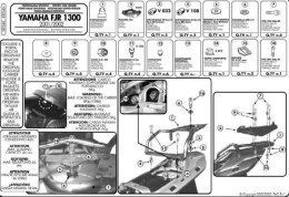KAPPA STELAŻ KUFRA CENTRALNEGO YAMAHA FJR 1300 (01-05) ( Z PŁYTĄ MONOKEY )