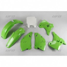 UFO KOMPLET PLASTIKÓW KAWASAKI KX 125 90-92, UNI OEM GREEN/BIAŁY KA195E999