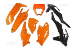 UFO KOMPLET PLASTIKÓW KTM EXC/EXCF '17-'19 Z OSŁONĄ LAMPY KOLOR OEM
