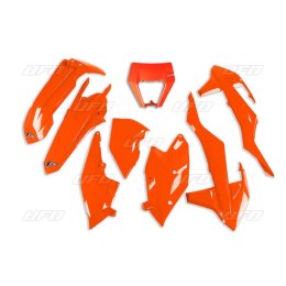 UFO KOMPLET PLASTIKÓW KTM EXC/EXCF '17-'19 Z OSŁONĄ LAMPY ORANGE FLUO