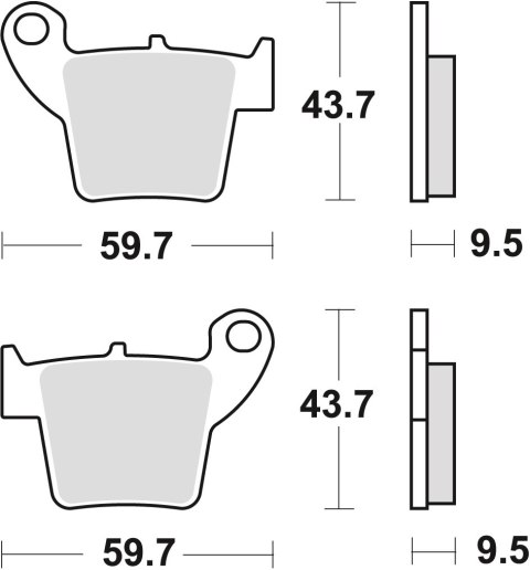TRW LUCAS KLOCKI HAMULCOWE KH346 SINTER OFFROAD WYCZYNOWE HONDA CRF 250 04-, 450 02-, TYŁ