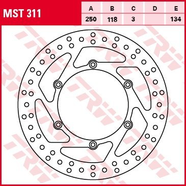 TRW LUCAS TARCZA HAMULCOWA PRZÓD SUZUKI RM 125/250 89-12, DR 250 95-07, DRZ