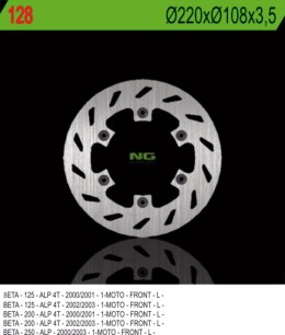 NG TARCZA HAMULCOWA PRZÓD BETA 125/200/250 ALP 00-03 220X108X3,5 6X6,5 MM