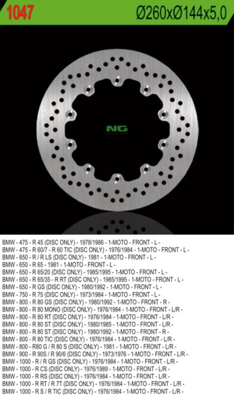 NG TARCZA HAMULCOWA PRZÓD BMW R45 60 65 75 80 90 NG TARCZA HAMULCOWA PRZÓD BMW R45 60 65 75 80 90