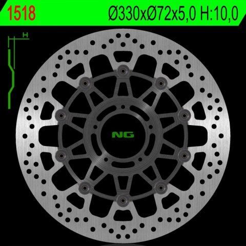NG TARCZA HAMULCOWA PRZÓD DUCATI MULTISTRADA 1200 15-18 330X72X5,0 MM 5X8,5