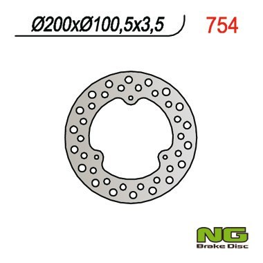NG TARCZA HAMULCOWA PRZÓD RM 80/85 200X100X3,5