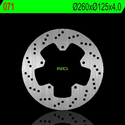 NG TARCZA HAMULCOWA PRZÓD TYŁ PIAGGIO BEVERLY 125 01-09, CARNABY 07-09 260X125X4, 0MM 5X6, 5MM