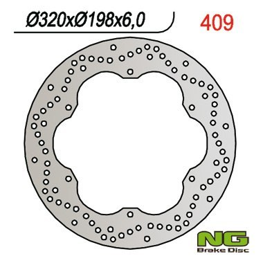 NG TARCZA HAMULCOWA PRZÓD XJ 600 92-97, XVZ 1300 96-07, DIVERSION 92-97 TYŁ 320X198MM 320X198X6
