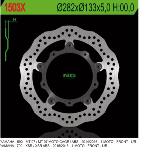 NG TARCZA HAMULCOWA PRZÓD YAMAHA MT 07 14-16 XSR