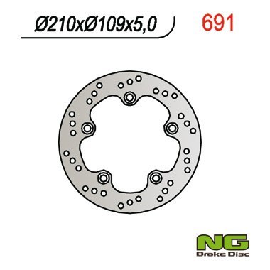 NG TARCZA HAMULCOWA TYŁ SUZUKI AN 250 98-03, 400 98-02 210X109X5 5X10,5 MM