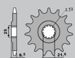 CHT ZĘBATKA PRZEDNIA 2137 17 KAWASAKI ZX 10R 06-14